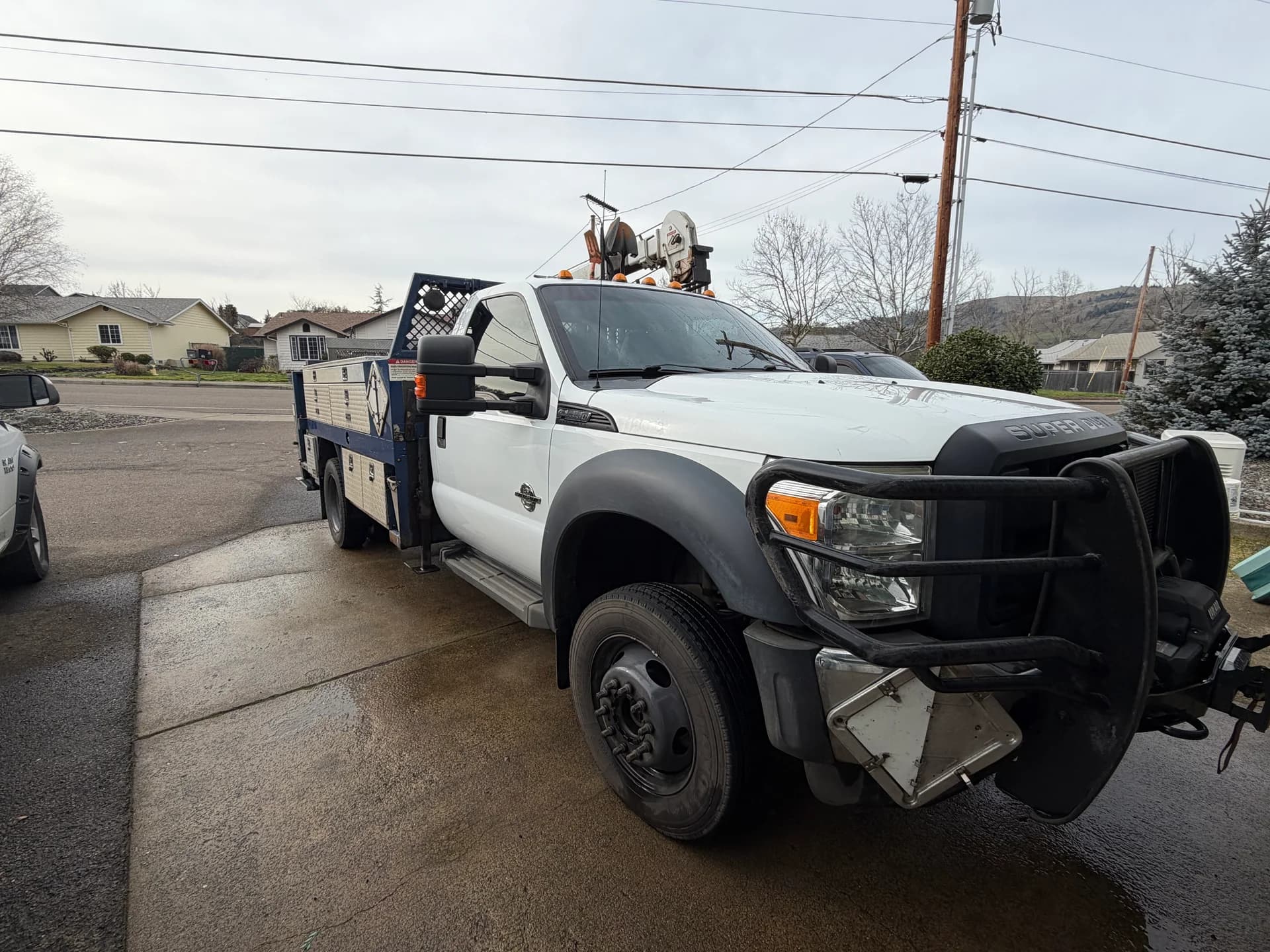 E. Davis Enterprises work truck on a residential job