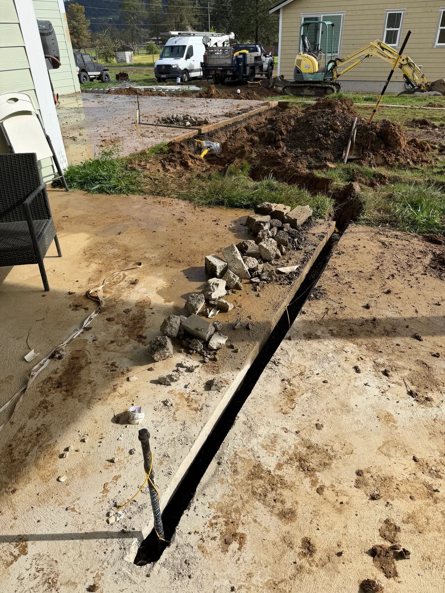 Natural gas line trench excavation — Southern Oregon