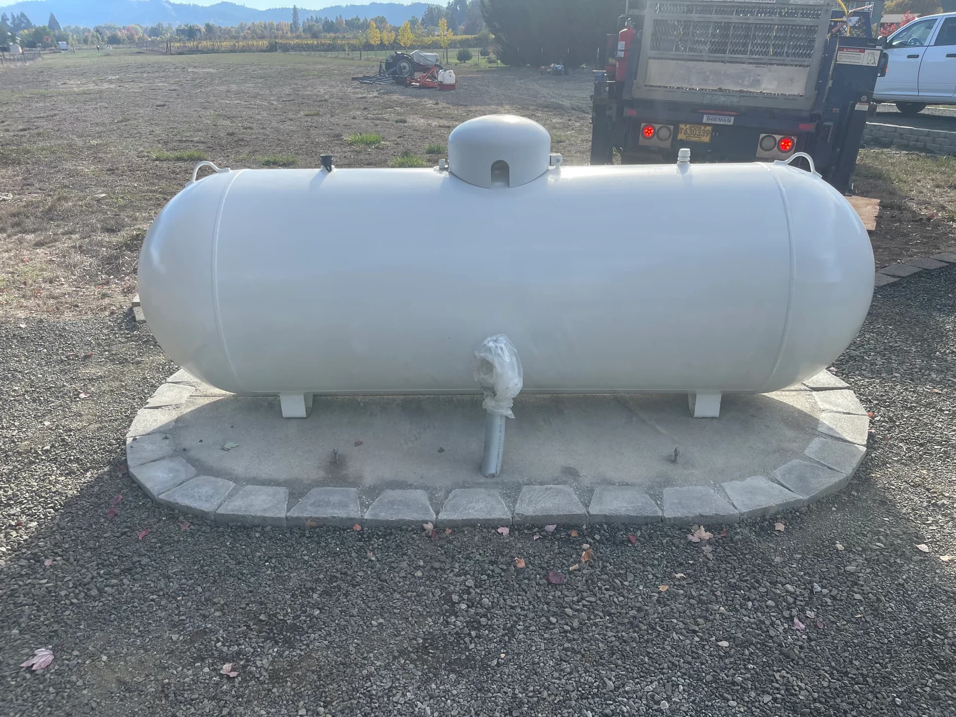 Large propane tank installation — E. Davis Enterprises Southern Oregon